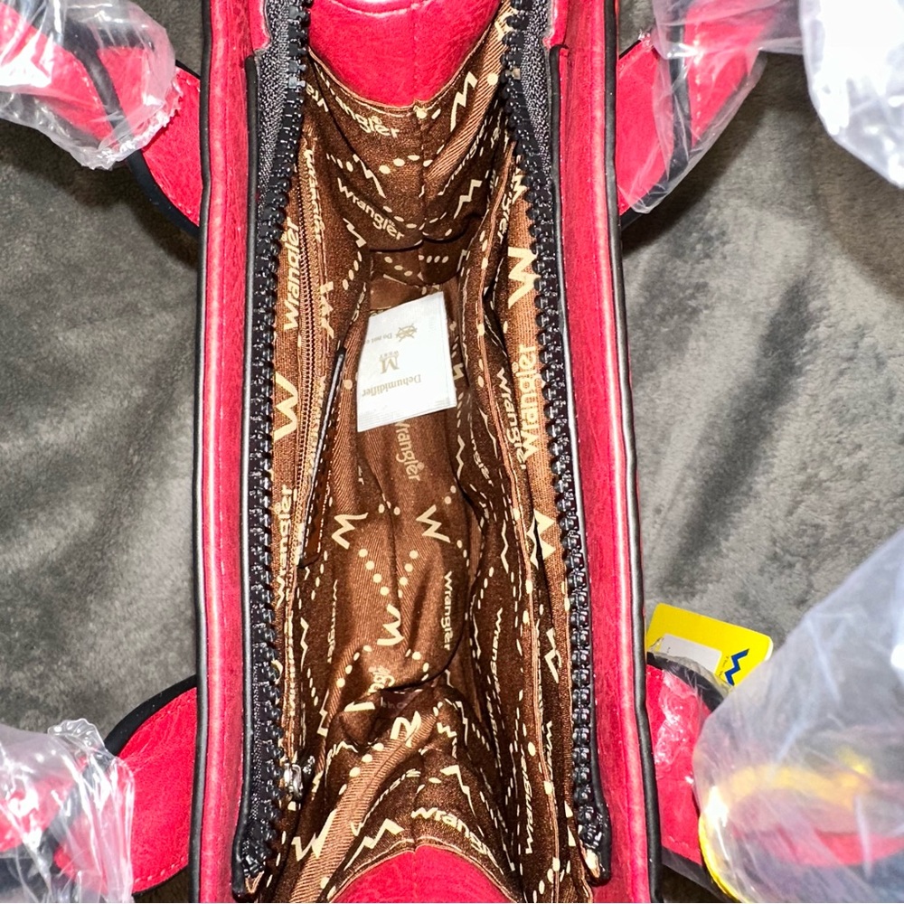 Wrangler Medium Faux Leather Tote - Red - Picture 4 of 4